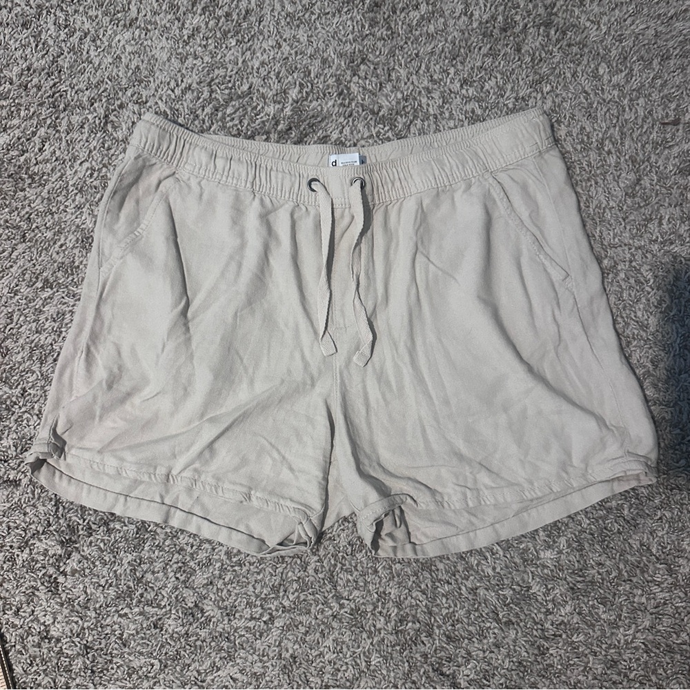 Women's Casual linen Drawstring Shorts -khaki